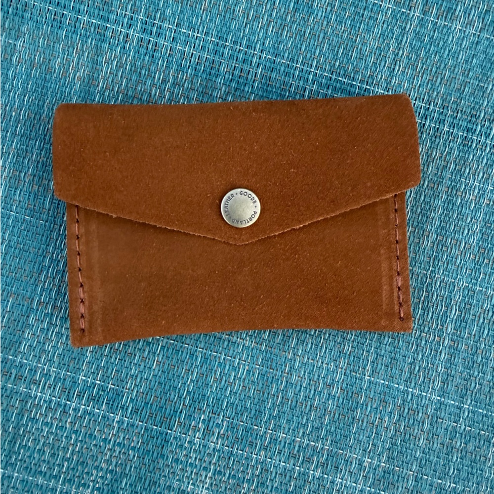 Portland leather mini suede snap wallet in Jackson